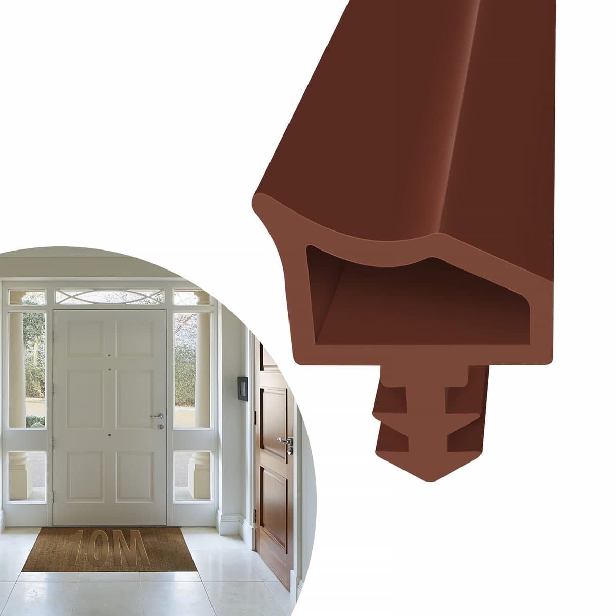 Dailygoods- Deurafdichting Bruin 10m - Afdichtstrip Voor Houten Deuren - Geluidsisolatie - Besparing Stookkosten - Eenvoudige Montage