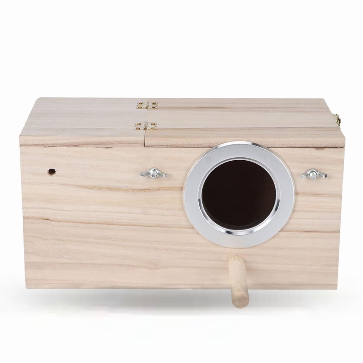 Dailygoods- Vogelnestkast Vochtbestendig - Nesthuis voor Grasparkieten - Tuindecoratie - Luxe Zitgelegenheid - Metalen Frameopening - Comfort voor Vogels - Vogelhuis