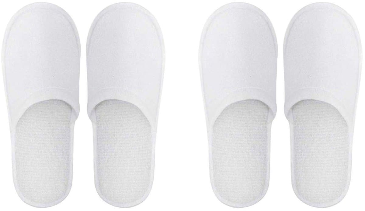 Dailygoods- Hotel Slippers - Wegwerp Slippers - Badstof Slippers - Set van 2 Paar - Universele Maat - Geschikt voor Bruiloften - Wegwerpslippers