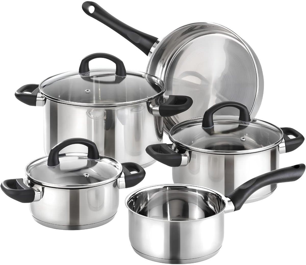 SP® Pannenset - 5 Stuks - Pannen - Pan Set - Zilver - 24cm x 24cm x 9cm
