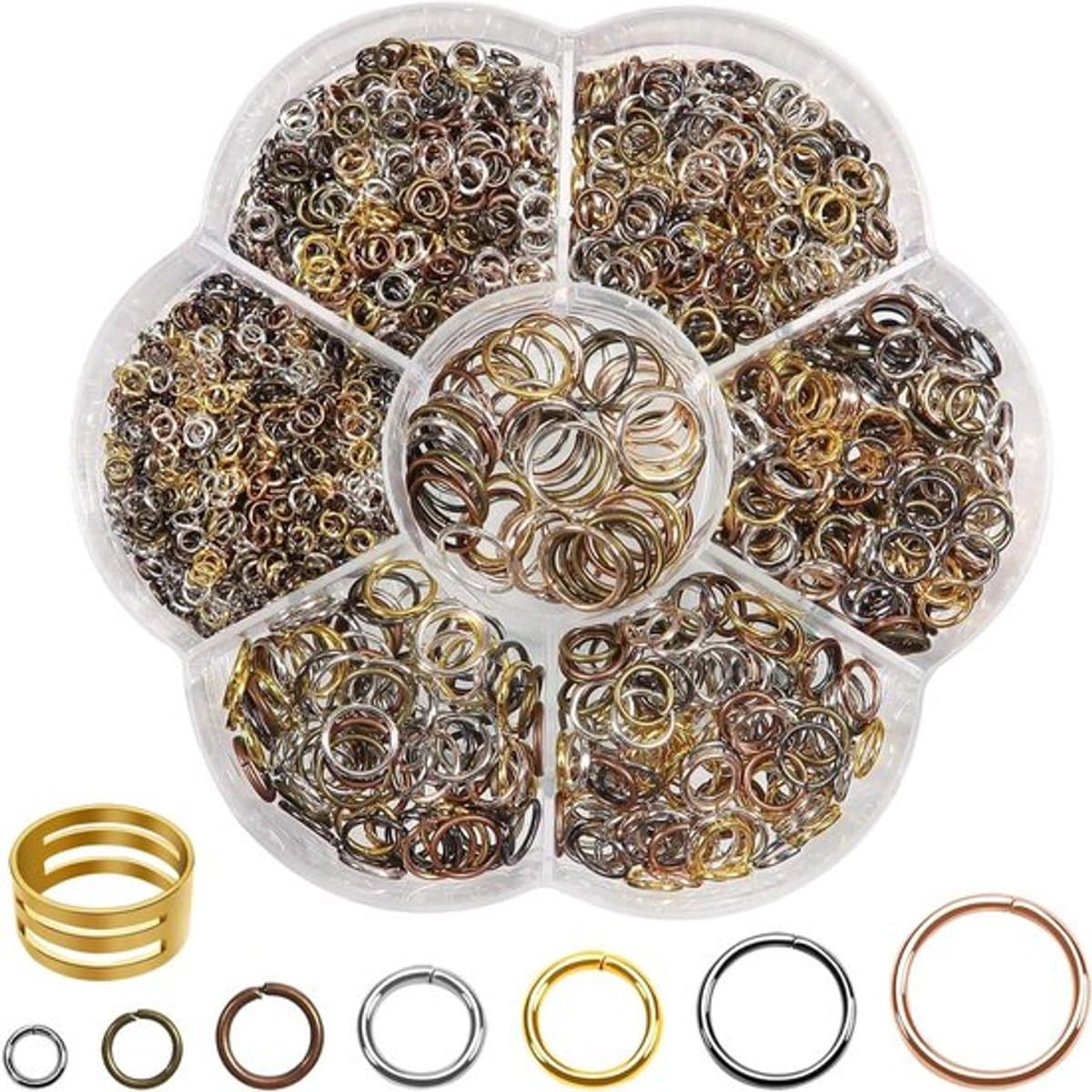 1000 stuks Springringen - Metaal - 7 Kleuren - 3 tot 10 mm - Kettingringen - Ring Openers - Kettingarmband - Sieraden Maken - Geschikt voor doe-het-zelf - Zilver Kleur.