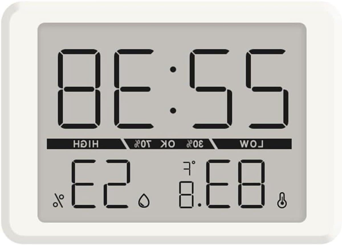 Digitale Wekker - Klok Monitor - Milieu Bewaken - Magnetische Plaatsing - Breed Meetbereik - Wit