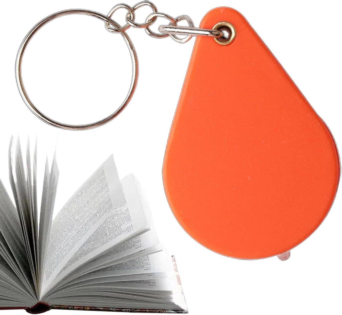 Klapvergrootglas - Handloep - Lezen Details - Met Sleutelhanger - 30mm Lens - Oranje