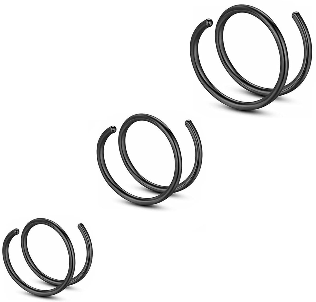 Hypoallergene Dubbele Hoepel Septum Neusring - 2 Stuks 20G 6mm Zilver