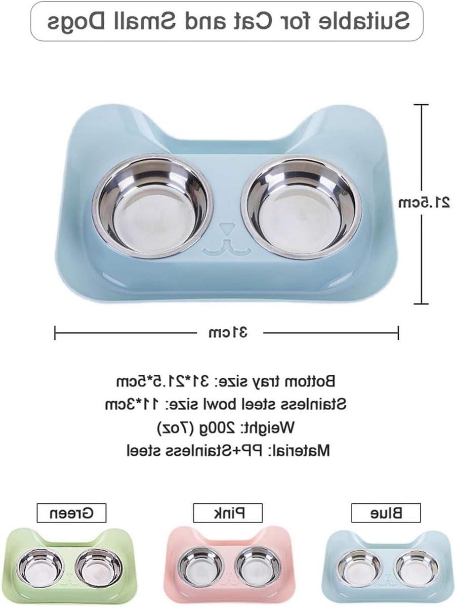 Hond Kat Bowls Set - Voerbakken Huisdier - Dubbel Eten Drinken - Antislip Siliconen Mat