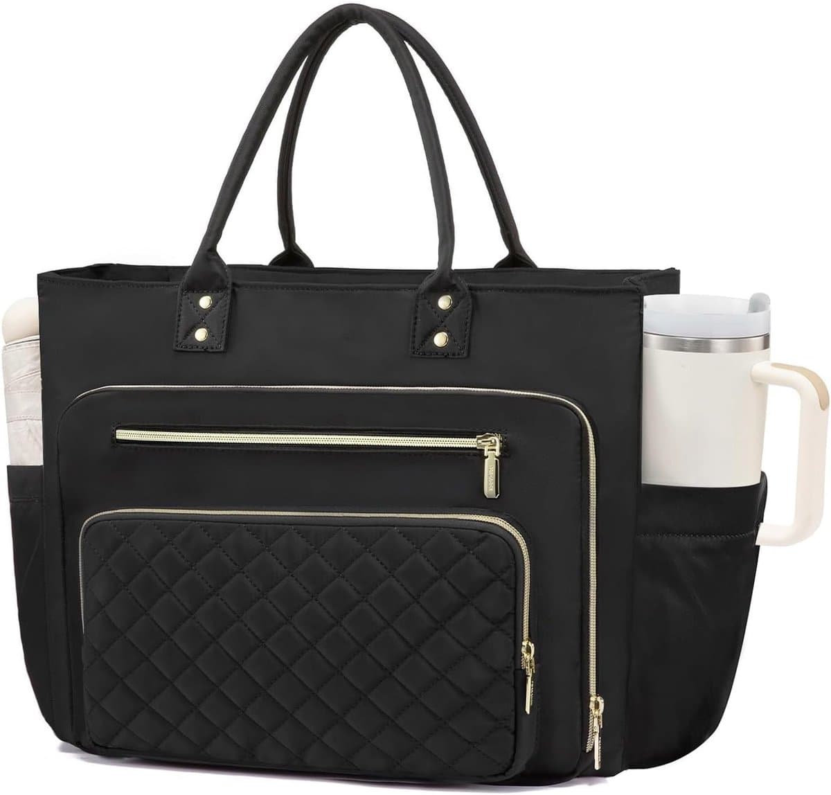 Grote Schoudertas voor Vrouwen - Waterdichte Laptoptas voor Werk, School en Dagelijks Gebruik - Geschikt voor 15.6 Inch Laptop, Ideaal voor Leraren en Moeders