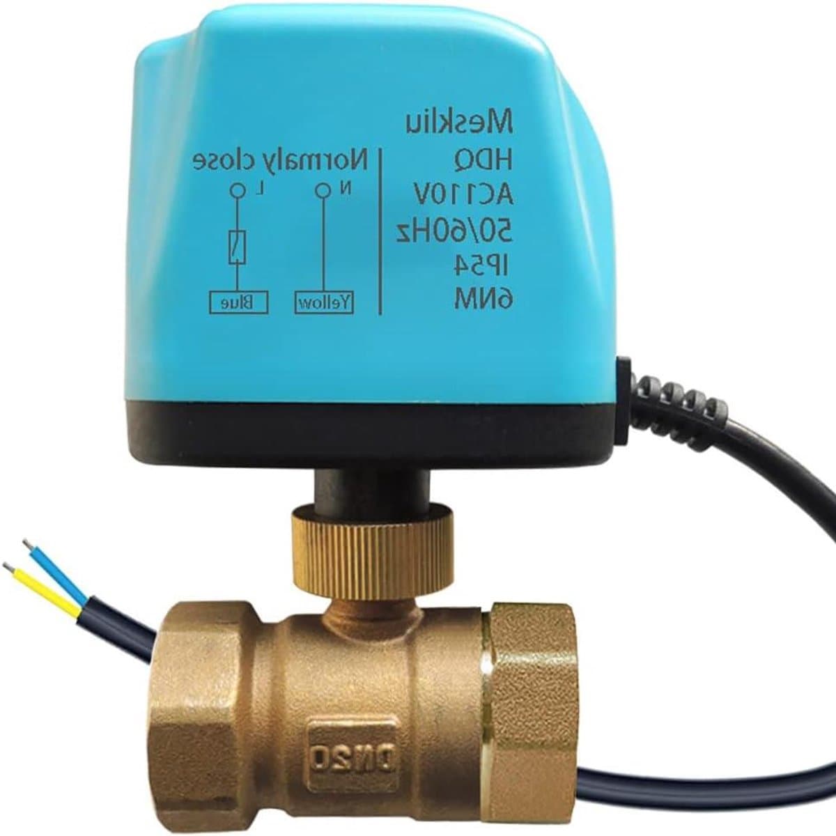 Gemotoriseerde Kogelkraan - Automatisch Ventiel - Watersystemen Automatiseren - Messing Constructie - 3/4 Inch DN20 - Blauw