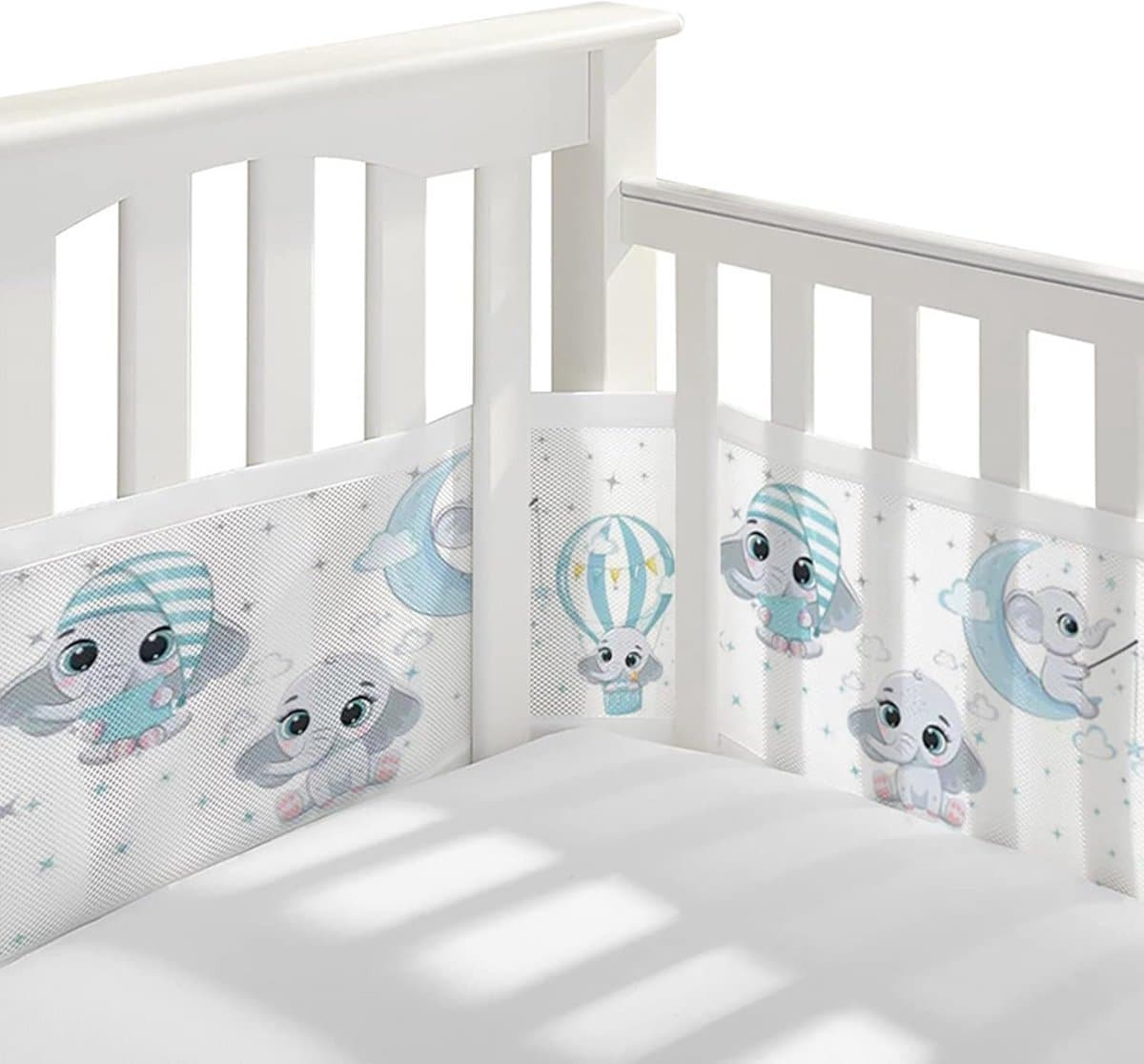 Gaas Bedomranding voor Babybed 4 Zijdig - Verstelbare Bescherming voor Spijlenbed - Set van 2 Stuks - 340 cm en 160 cm - Ademend Mesh - Afneembaar en Wasbaar