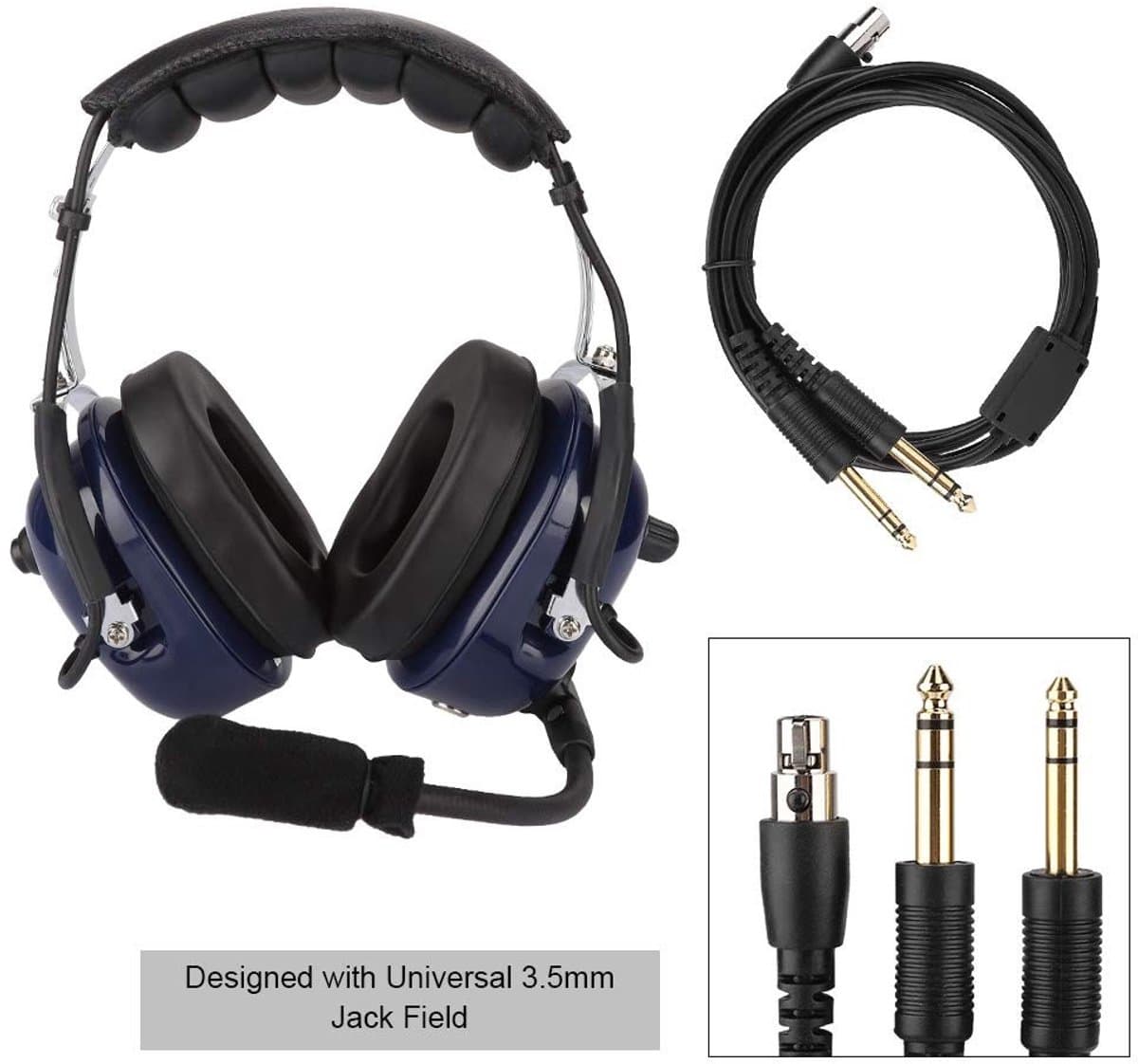 Dailygoody - Luchtvaart Headset - Ruisonderdrukking - Duidelijke communicatie - 3,5 mm jack - Pilot hoofdtelefoon - Geschikt voor piloten - Universele..