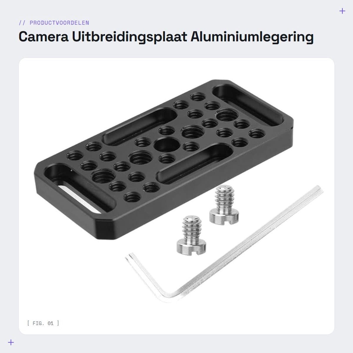 Dailygoods- Uitbreidingsplaat Aluminiumlegering - Multifunctioneel - Camera - Eenvoudig - DSLR-camera - Lichtgewicht - Camera Plate