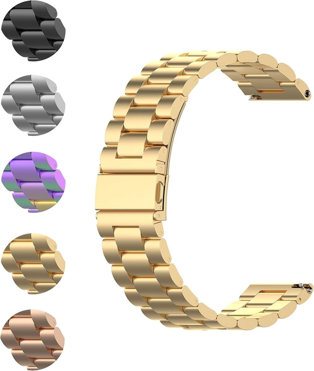 Reserve-horlogeband van massief roestvrij staal voor Smartwatch modellen met 20-22mm aansluiting