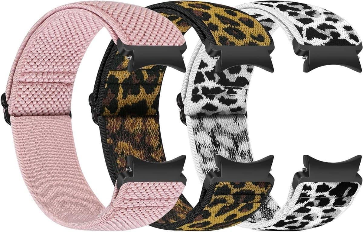 Elastische Nylon Sport Horlogeband Geschikt voor Samsung Galaxy Watch 7/6/5/4/FE 40mm 44mm en Galaxy Watch 5 Pro/Galaxy Watch 6/4 Classic 43mm 47mm - Comfortabele en Duurzame Horlogeband voor Vrouwen
