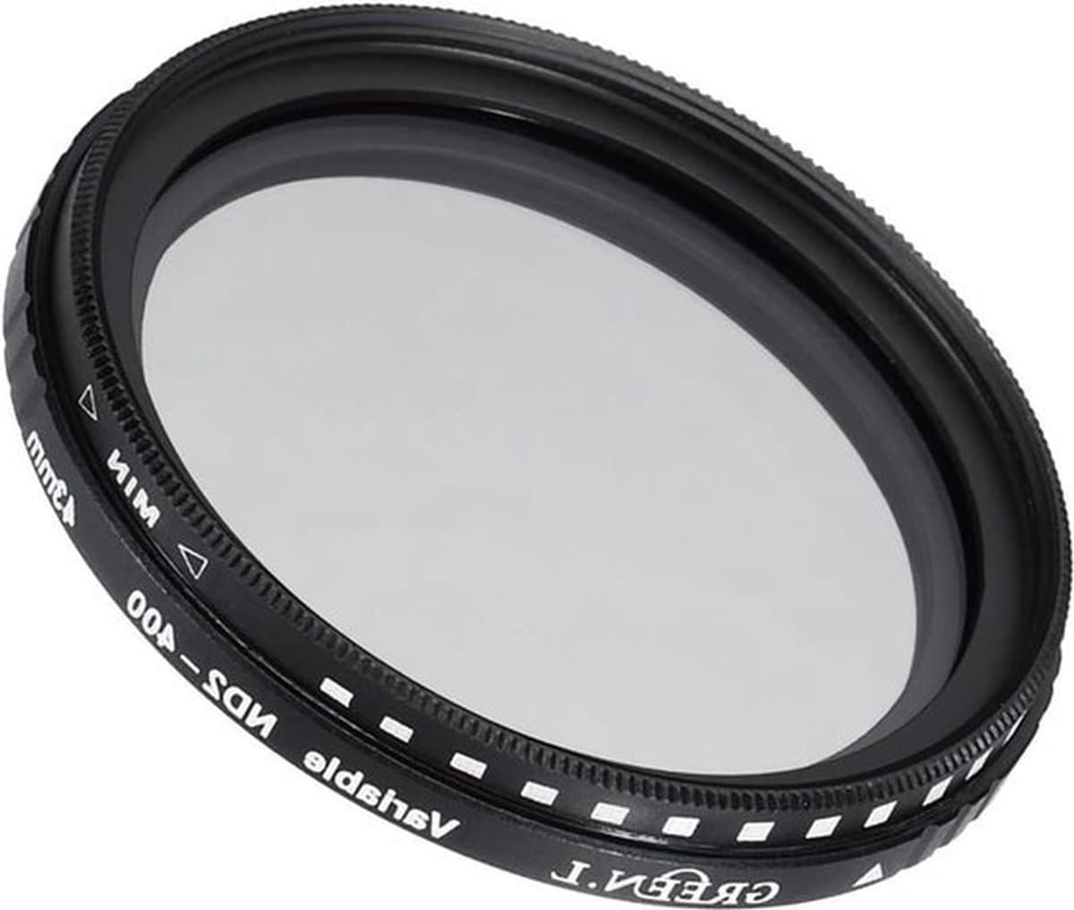Variabel ND2-400 Lensfilter voor 43mm fotolens - neutraal-dichtheidsfilter met variabele dichtheid.