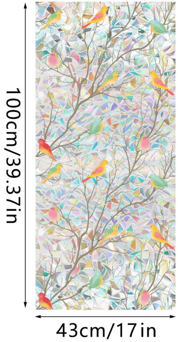 3D Regenboog Raamfolie- Anti-Inkijk - Isolerend & Zonwerend - 43x100cm – Statisch - Prisma Bejuweled EffectXCBL004