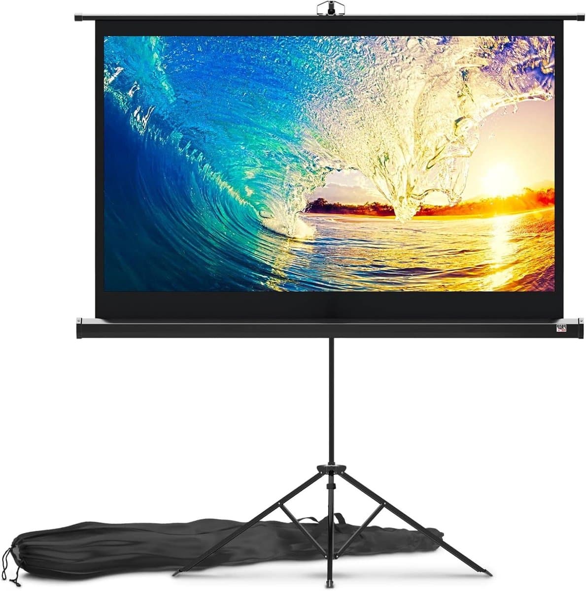 Projectiescherm met standaard - Tripod scherm - Film of presentatie - Kreukvrij matte pvc - 60 inch 16:9 - Zwart