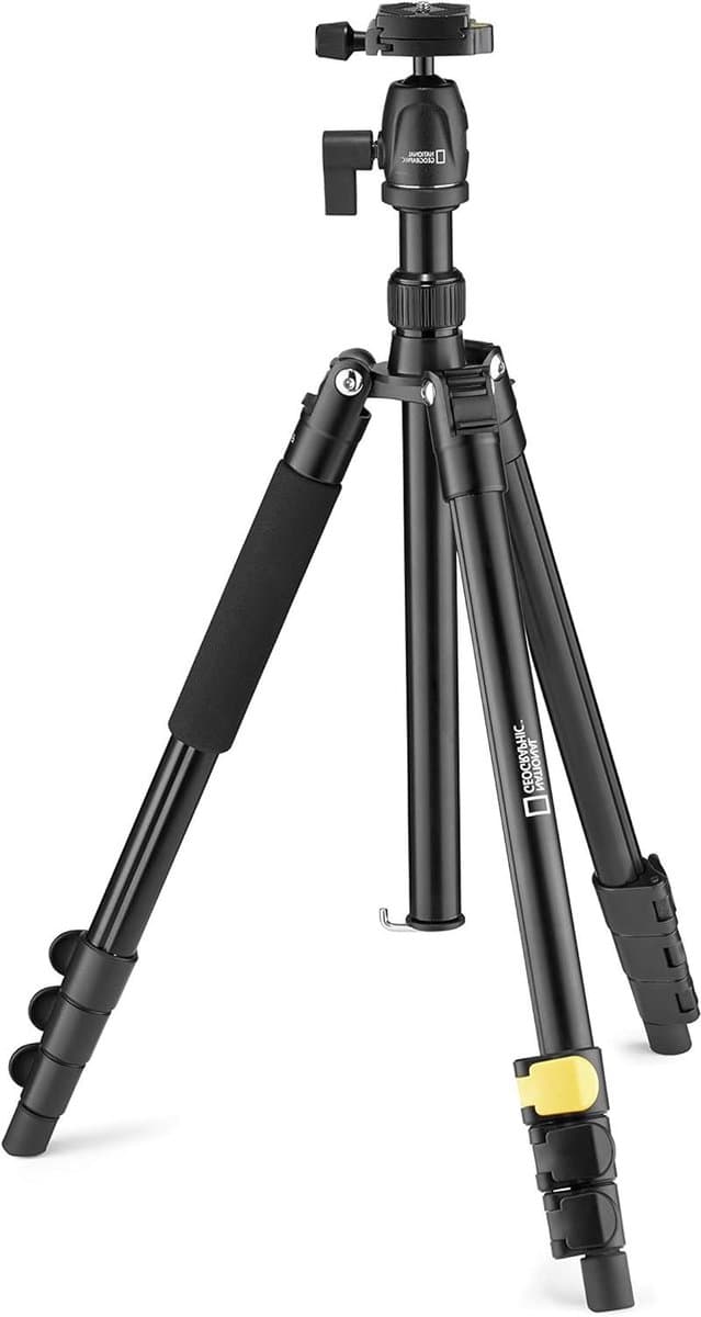 Reisfotografie Statief - Draagbaar Statief Monopod - Fotografie Onderweg - Aluminium 4-Sectie Poten - Laad 6 kg - Zwart