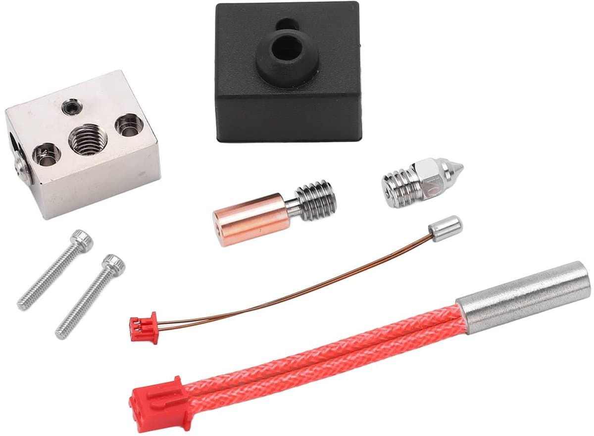 Dailygoods - 3D Printer Hotend Kit met Bimetaal Verwarmingsblok en 0.4mm Mondstuk