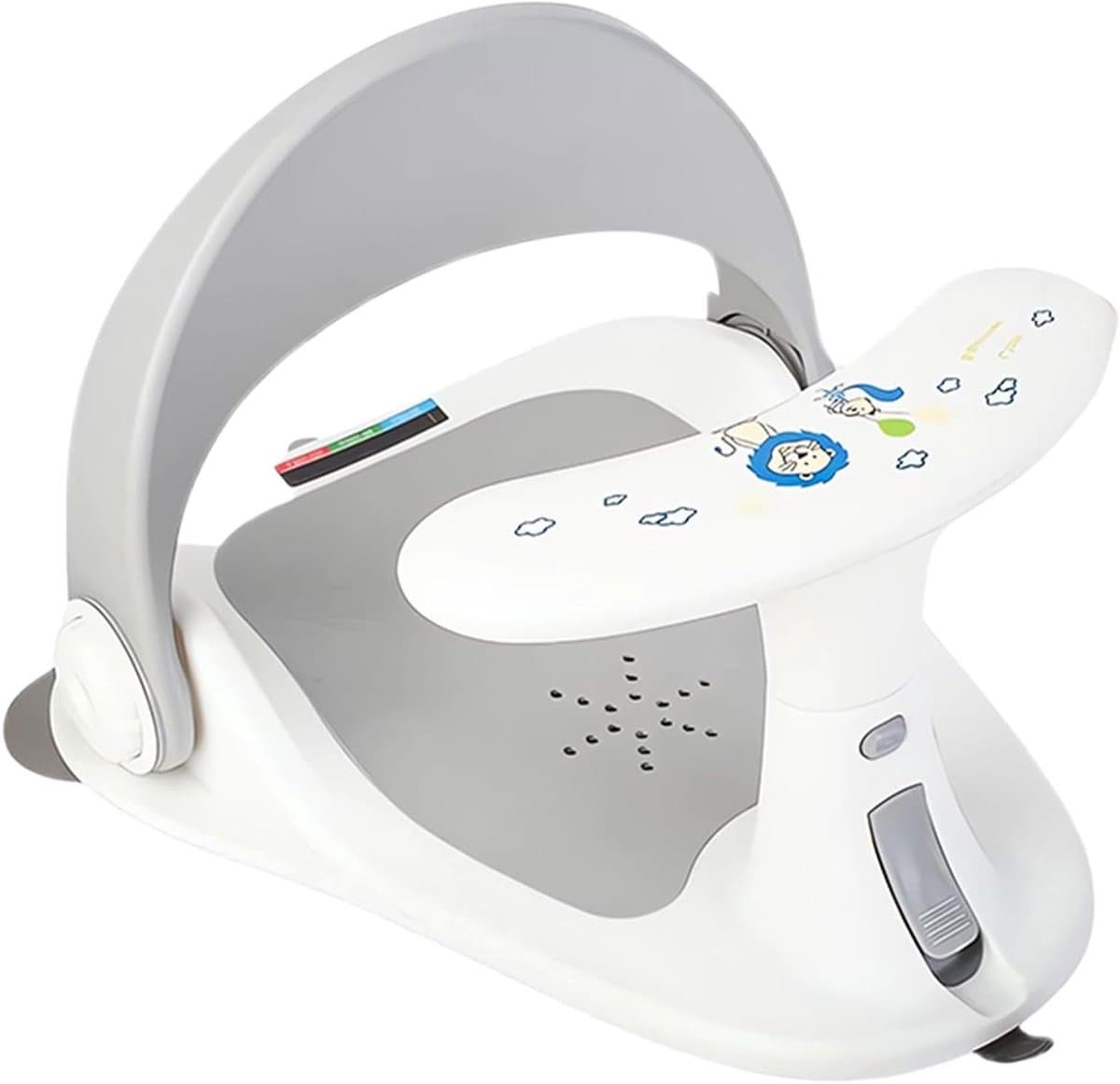 Badstoel Kinderen - Badzitje Peuters - Veilig Baden - Temperatuursensor Strip - 38x32x18 cm - Wit