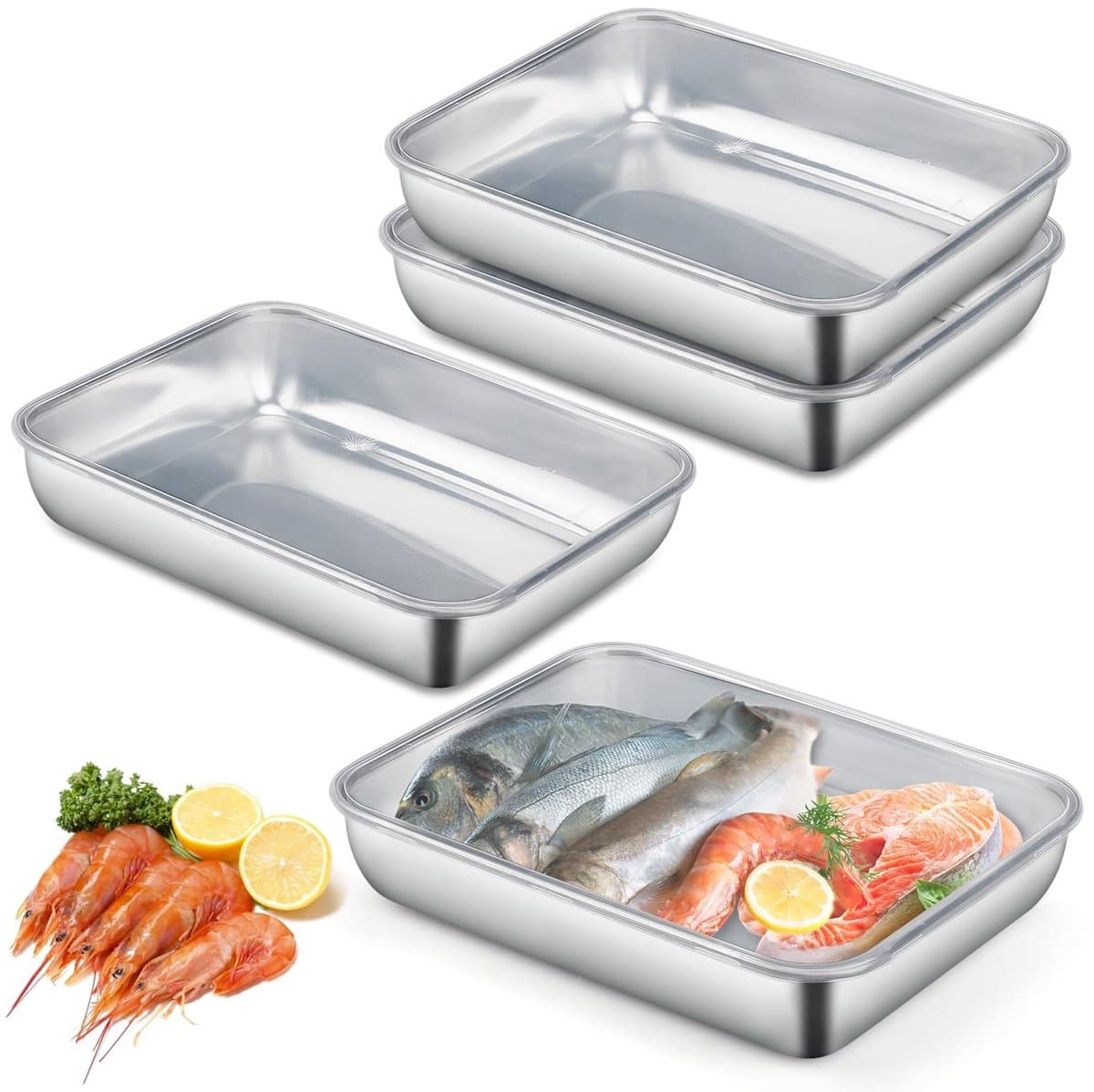 VT Goods - Food Storage Containers - Bewaarboxen - Herbruikbaar en Luchtdicht - Groot Formaat - Ideaal voor Koelkast en Keuken - Set van 4 Stuks