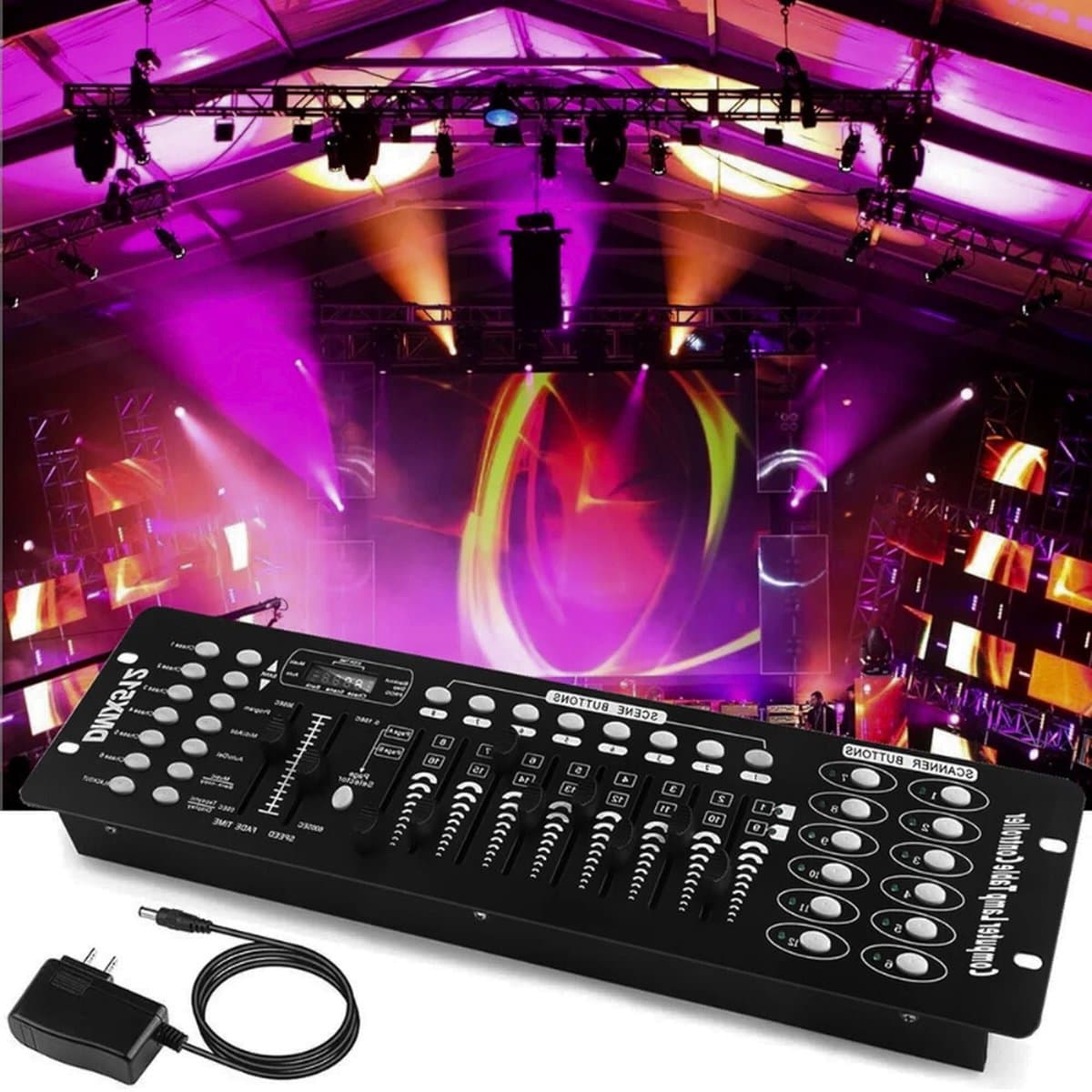 192-Kanaals DMX512 Controller – DMX Console Voor Podiumverlichting, Party, DJ, Disco En Valentijnsdag [Energieklasse E]