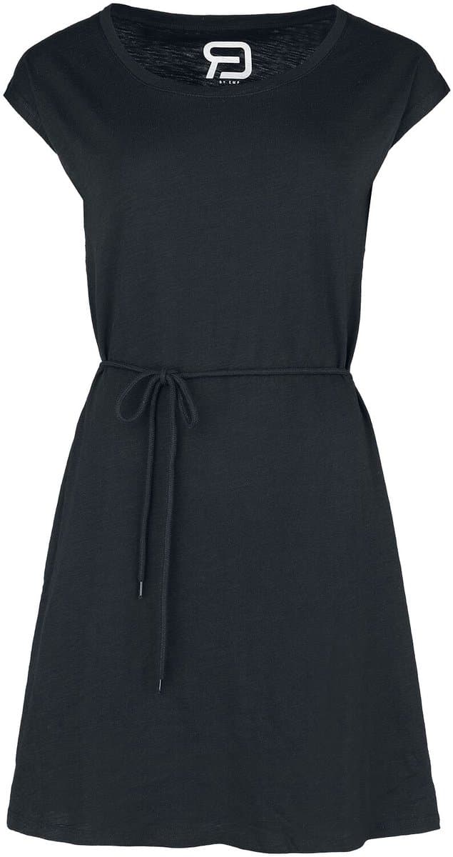 R.E.D. Rock-Engineered Design Zwarte jurk met tailleband - Dames - 5XL