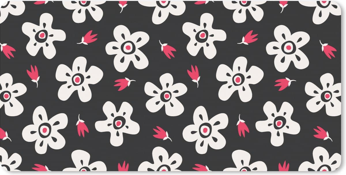 Muismat XXL 120x60 cm - Bureau onderlegger - Bureau mat Patronen - Bloemen - Sterren - Bureaumat - Gaming mousepad xl - Bureaulegger groot - Computer deskmat