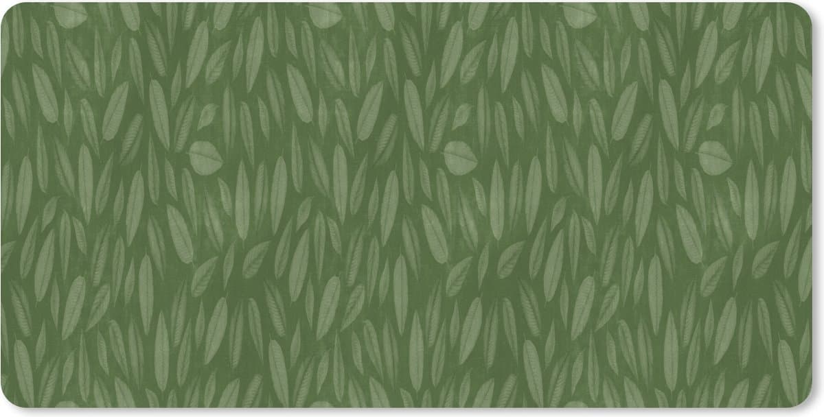 Muismat XXL 90x45 cm - Bureau onderlegger - Bureau mat Patroon - Bladeren - Groen - Bureaumat - Gaming mousepad xl - Bureaulegger groot - Computer deskmat