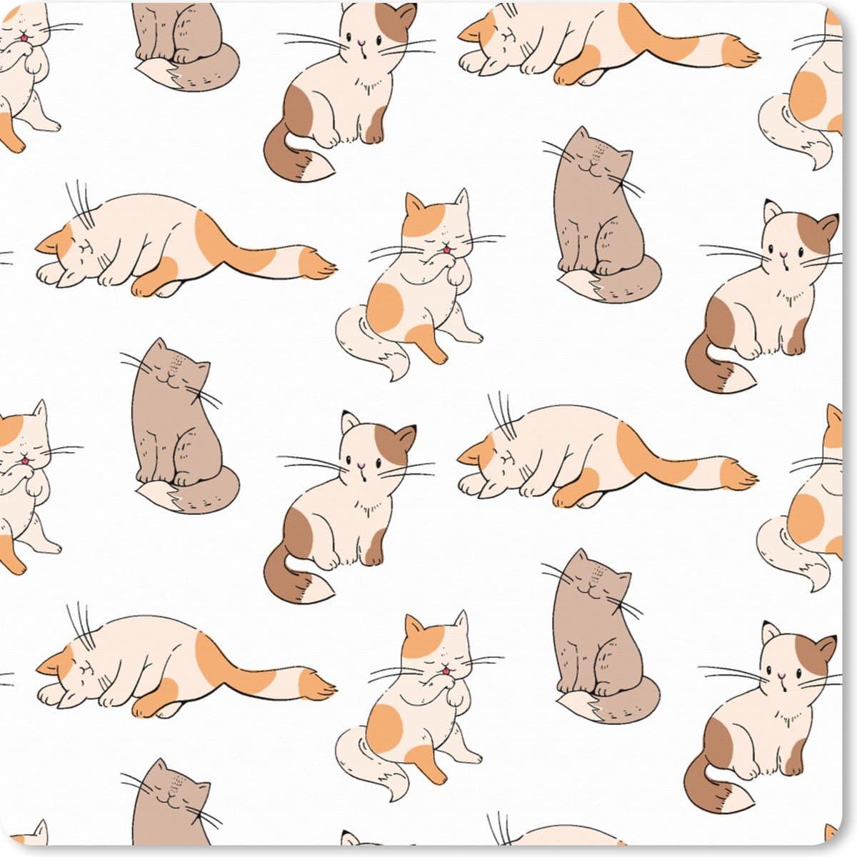 Muismat XXL 80x80 cm - Bureau onderlegger - Bureau mat Patroon - Kat - Kitten - Jongens - Meisjes - Kinderen - Kids - Bureaumat - Gaming mousepad xl - Bureaulegger groot - Computer deskmat