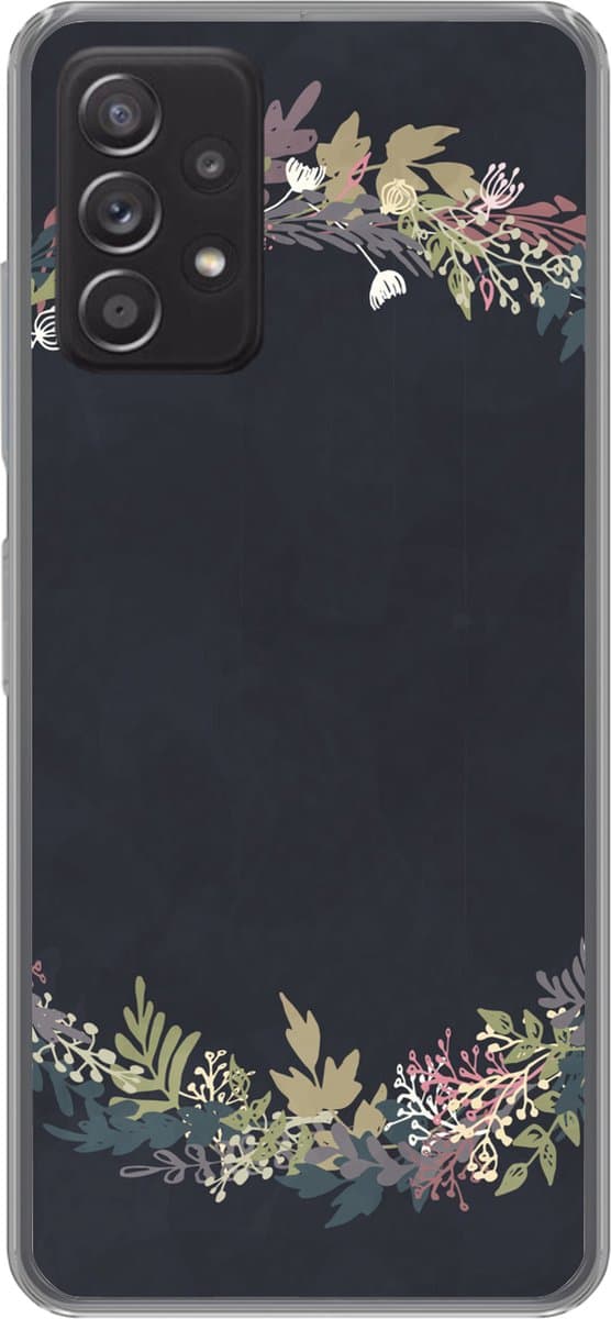 Telefoonhoesje Geschikt voor Samsung Galaxy A53 5G hoesje - Bloemenkrans - Pastel - Zomer - Siliconen Telefoonhoesje Telefoonhoesje