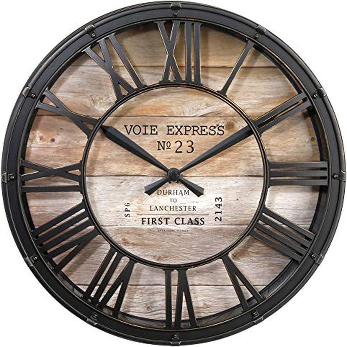 Atmosphera Vintage Klok - 39 cm - Metaal - Zwart/Bruin