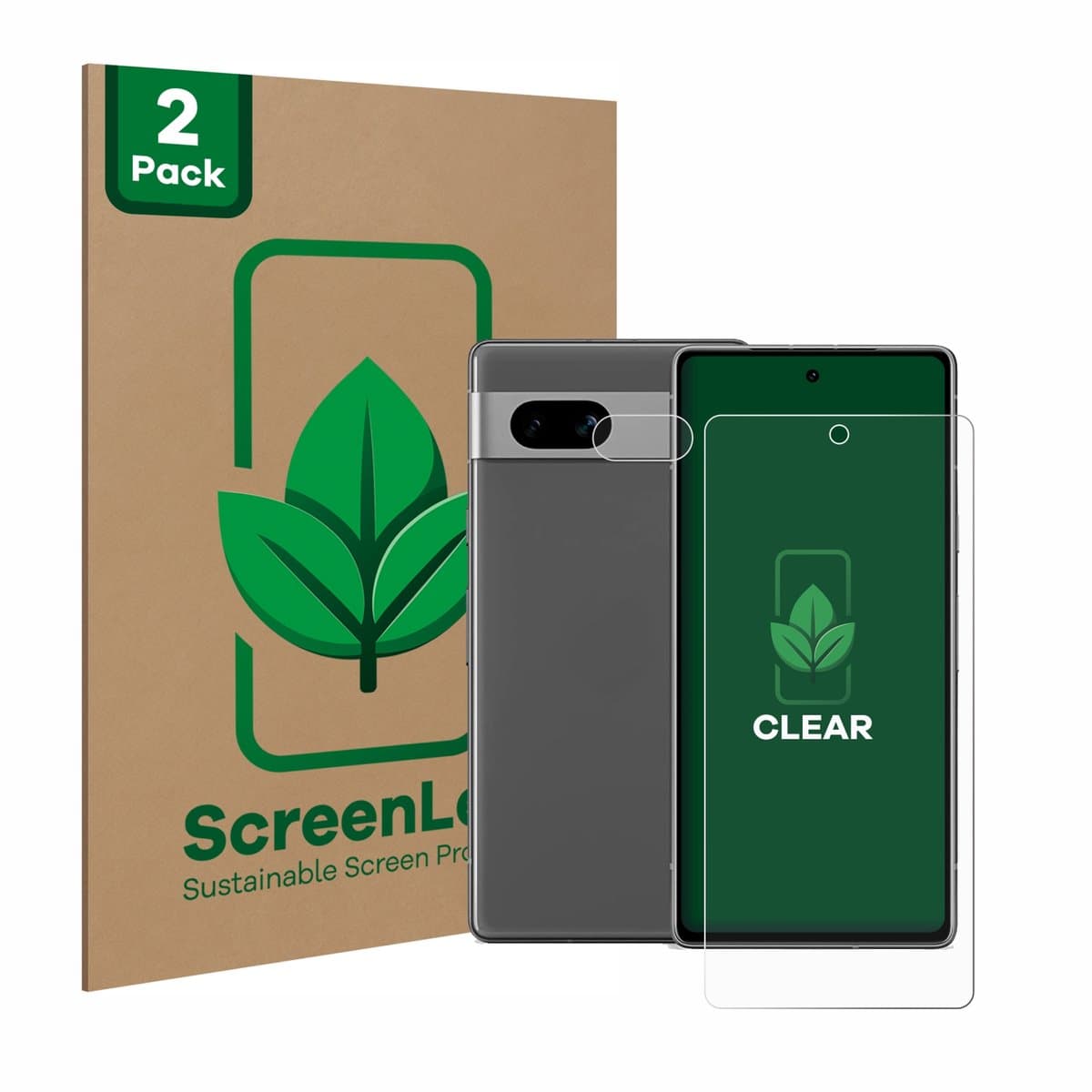 ScreenLeaf - Screenprotector voor Google Pixel 7a (Voor+Camera) - Duurzame schermbescherming Folie Beschermfolie transparant 2 Stuks