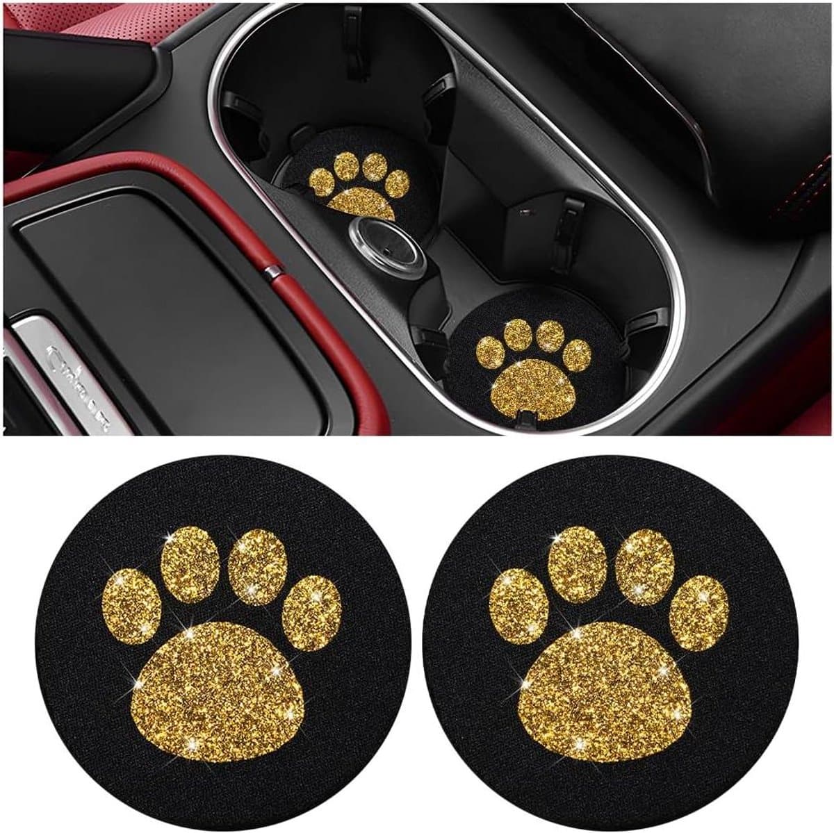 Auto Bekerhouders - Bling Auto-onderzetters - Universeel Interieur Decoratieve Accessoires voor Auto's - SUV's - Vrachtwagens - Goud - Set van 2 stuks