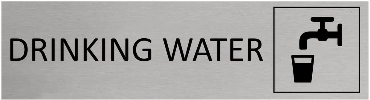 CombiCraft aluminium deurbordje Drinking water 165x45mm met tape