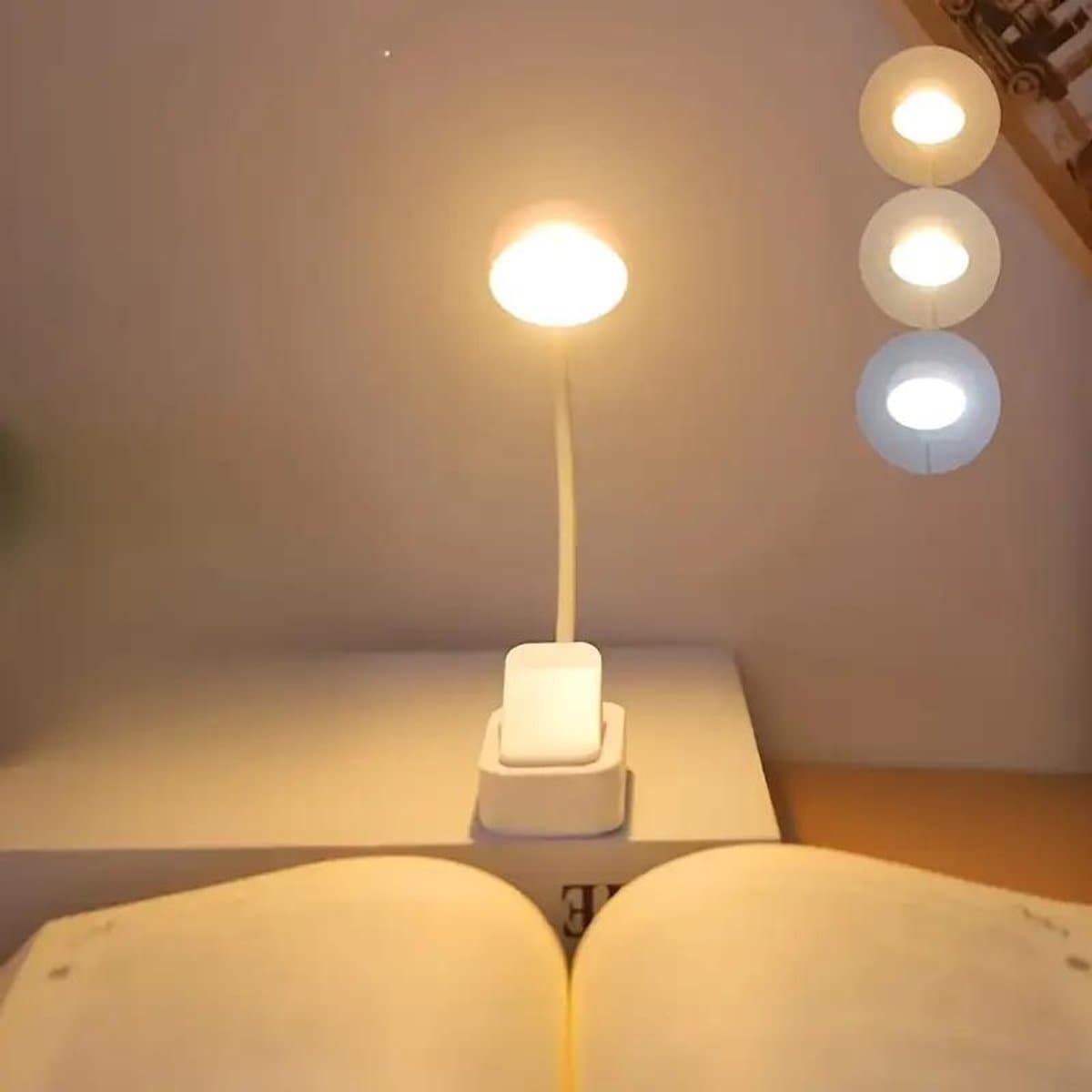 3-kleuren verstelbare leeslamp met een 360° draaibare hals, oogvriendelijk licht Geschikt voor leesliefhebbers, compatibel met tablets, Geschikt voor slaapkamers en studeerkamers, leeslamp, studieverlichting, moderne verlichting,