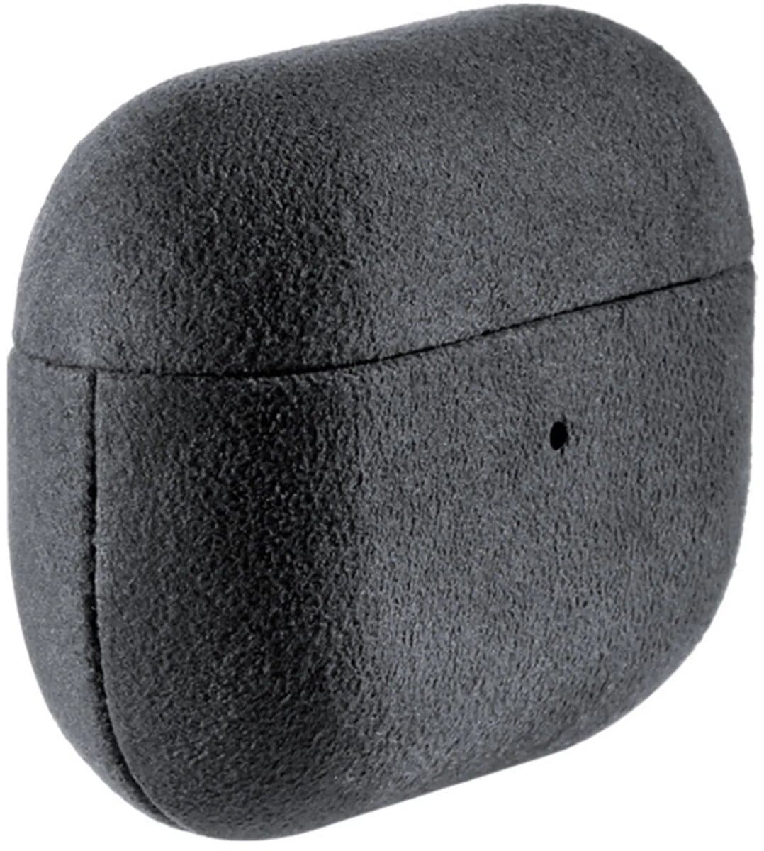 Hoesje Geschikt voor AirPods Pro Case (3rd Generation) – 100% Optimale Bescherming – 360° Shock Proof Hoesje – Premium Alcantara Case – Space Grey