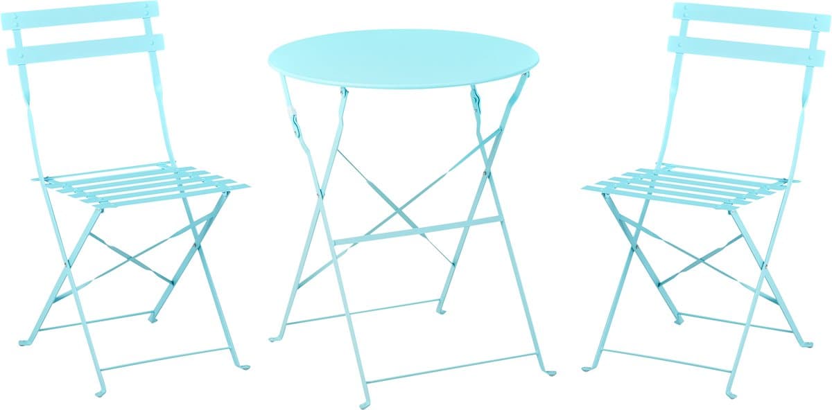 BELIANI FIORI - Bistroset voor 2 - Turquoise - Staal