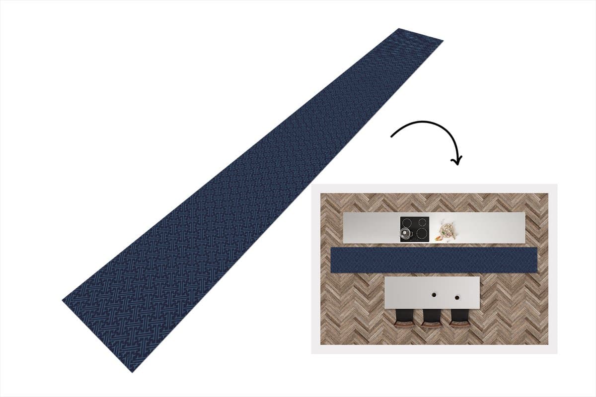 Keukenloper 400x50 cm - Keukenmat vinyl Japans - Patronen - Geometrie - Keukenmatten loper - Keuken vloerkleed tapijt