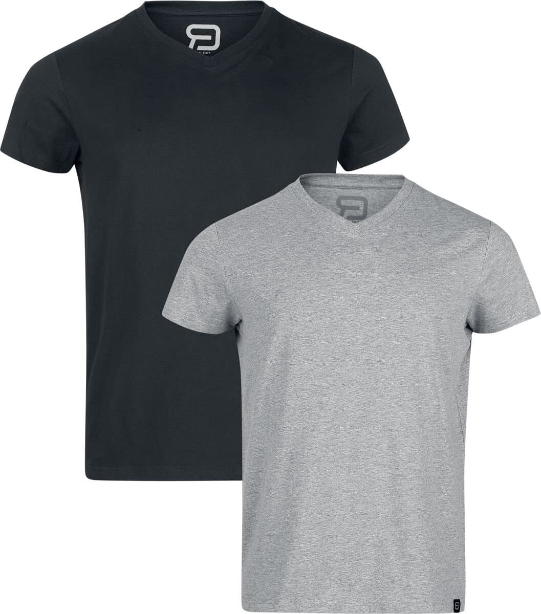 R.E.D. Rock-Engineered Design Zwarte/bordeauxrode basic tanktops - Heren - M