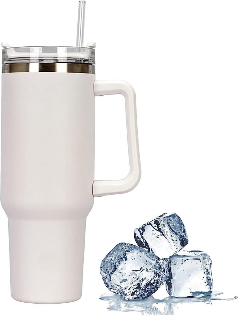 Roestvrij Dubbelwandige Geïsoleerde Koffiebeker - Lekvrije Deksel - 1120 ml - Onderweg Genieten