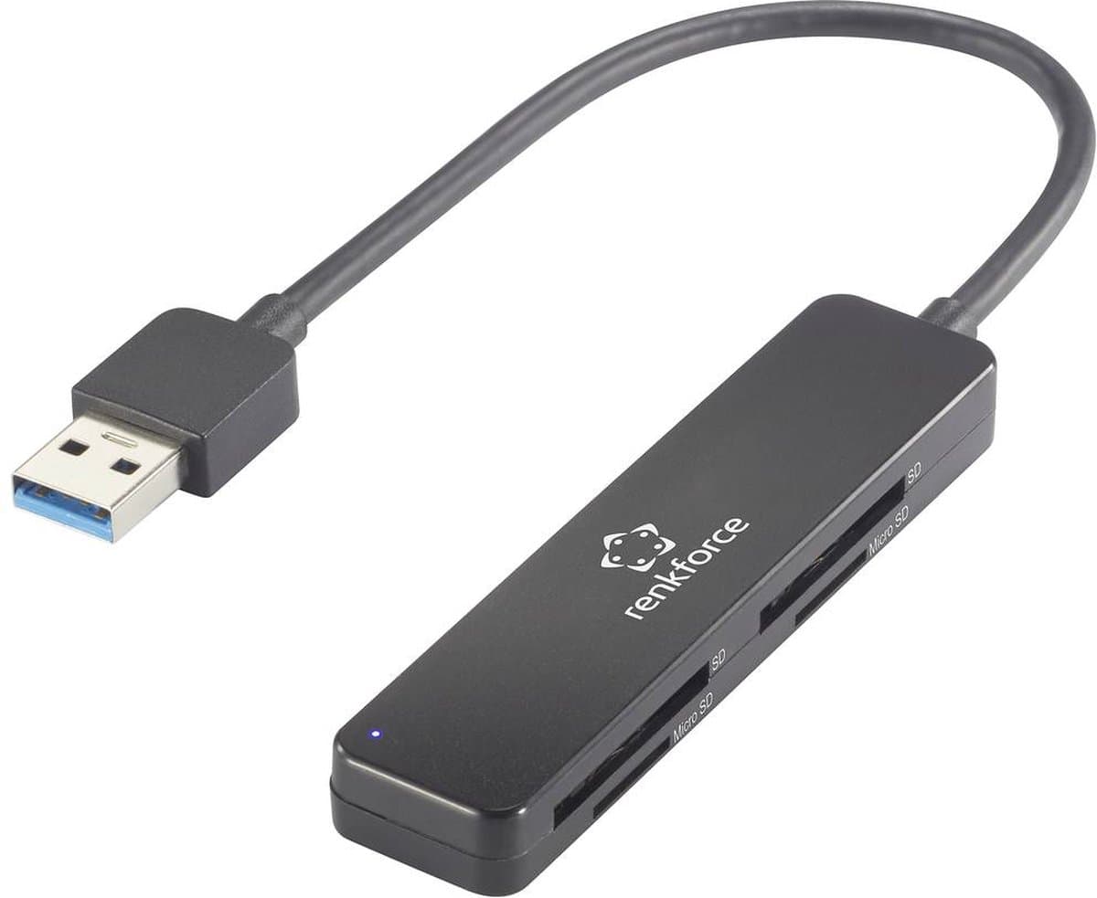 Renkforce RF-PCR-220 Externe geheugenkaartlezer USB-A 3.2 Gen 1 Zwart