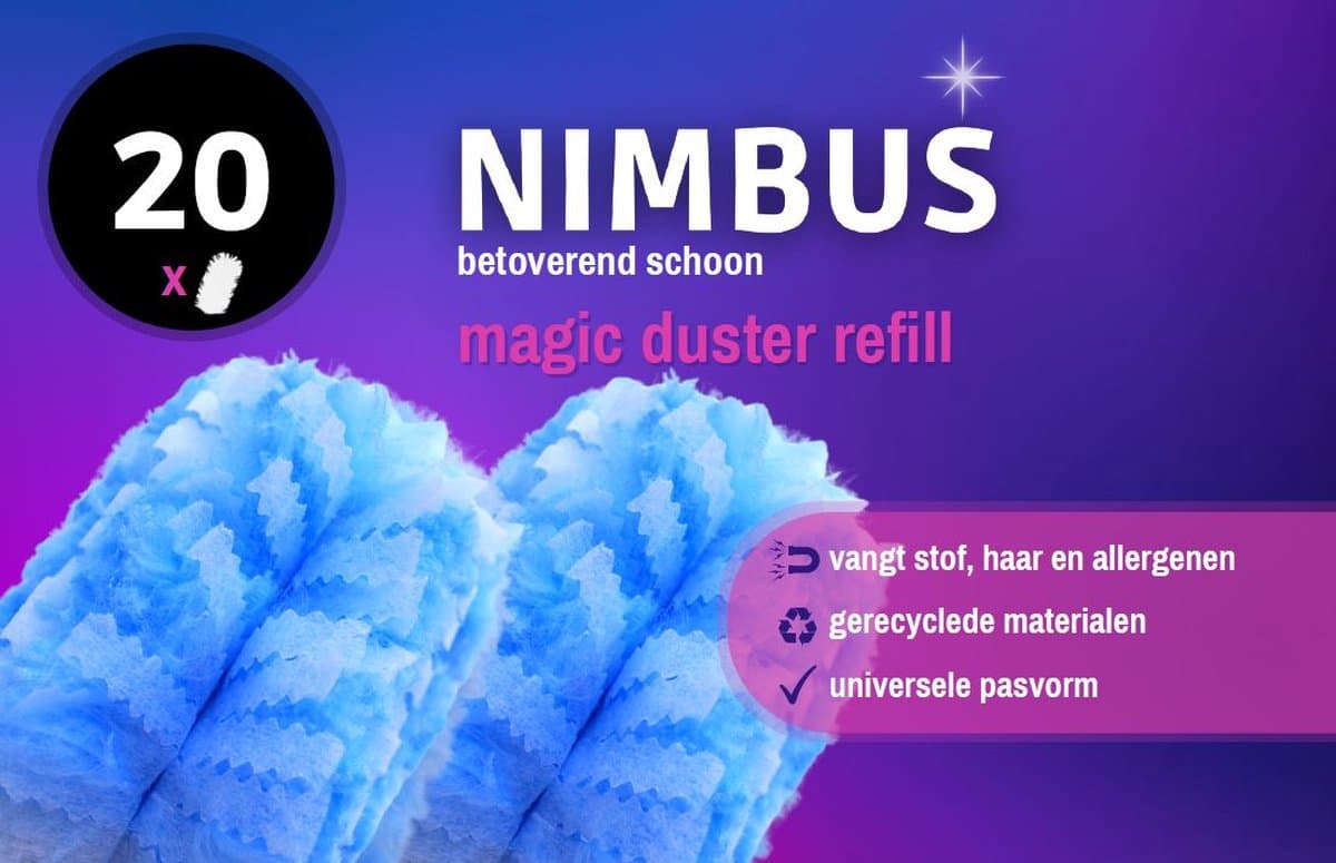 NIMBUS Magic Duster Refill - Plumeau - 20 Navullingen - Geschikt voor Swiffer Duster Handvat