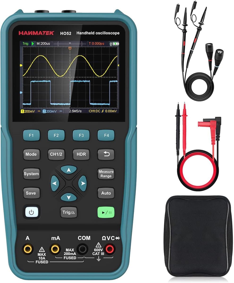 Handoscilloscoop 50MHz 2 Kanalen 3,5 Inch TFT Digitale Multimeter