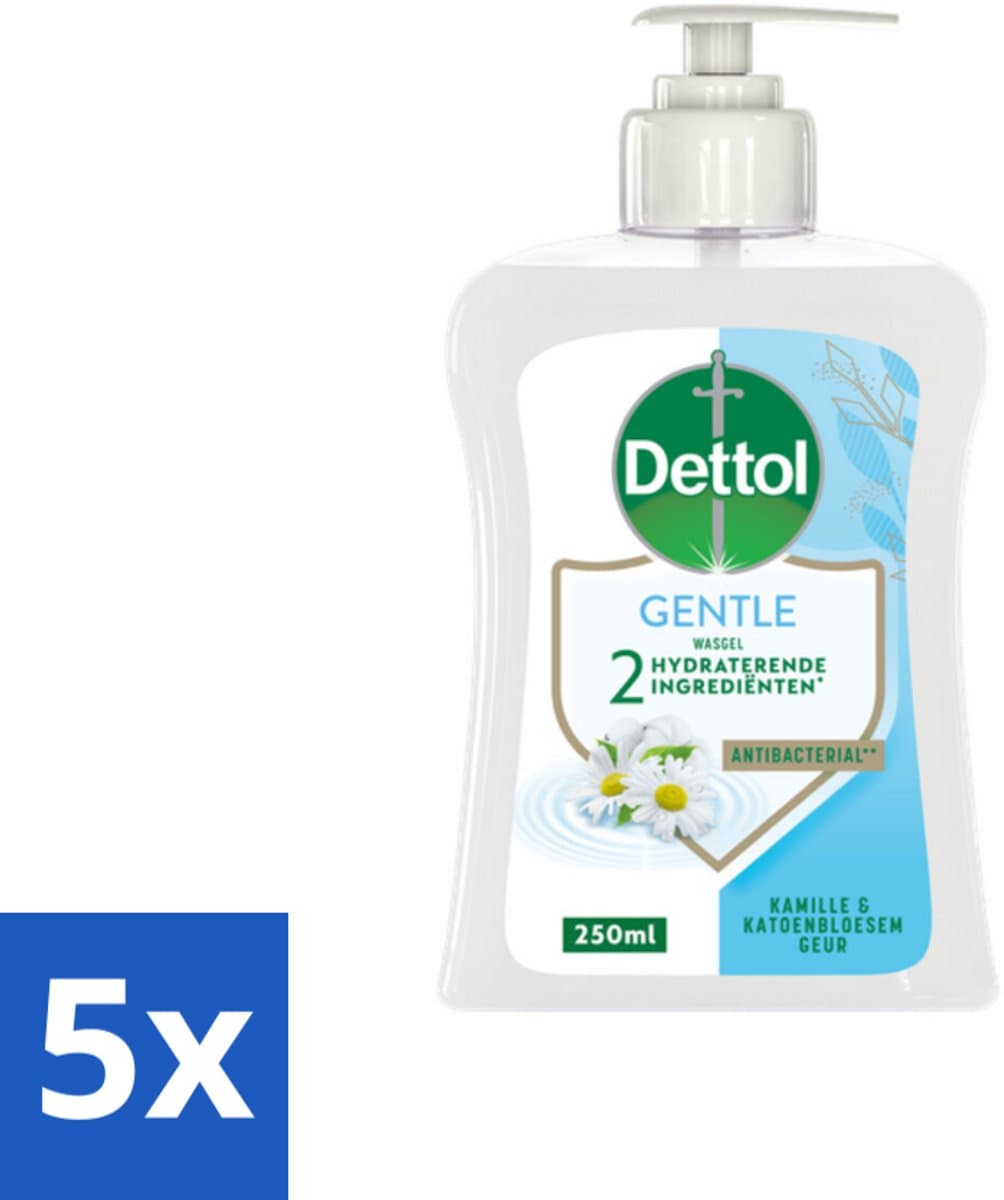 Dettol - Handzeep - Gentle - Kamille & Katoenbloesem - 250 ml - Bulkverpakking - 5 stuks