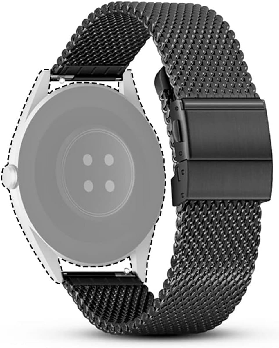 Roestvrijstalen Horlogeband Universeel met Vouwsluiting - Snelspanner voor Heren & Dames Smartwatches en Traditionele Horloges