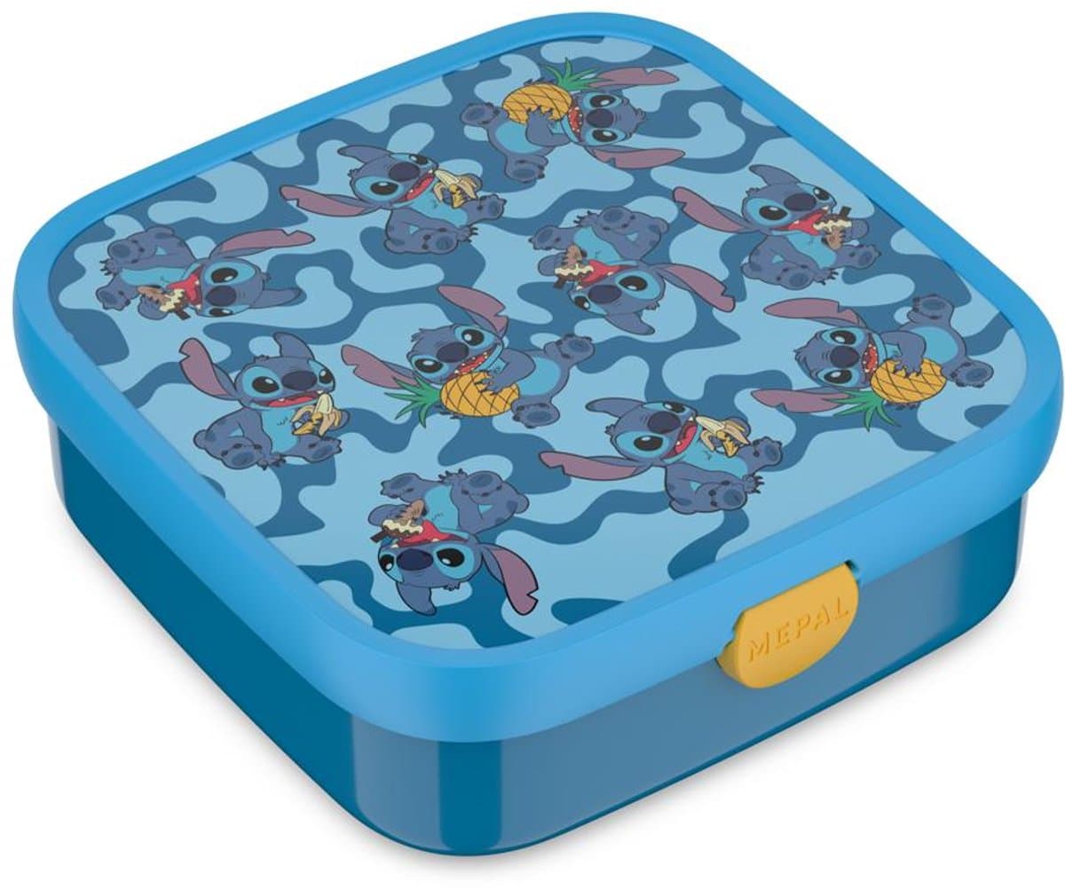 Mepal bento lunchbox groot Campus - 2x 200 + 1250 ml - Inclusief 2 uitneembare lekdichte bentobakjes & vorkje - Stitch
