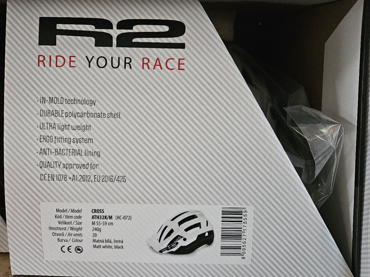 R2 fietshelm Cross - full-wrap in-mold technologie - Wit