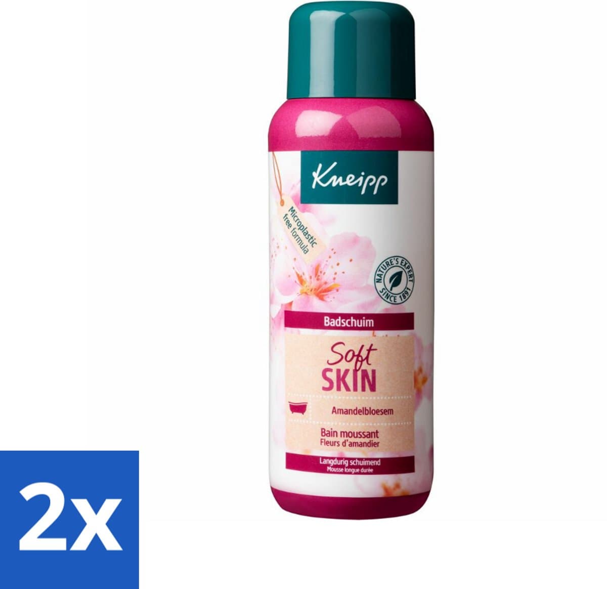 Kneipp - Badschuim - Amandelbloesem - Voor droge en gevoelige huid - 400 ml - Voordeelverpakking - 2 stuks