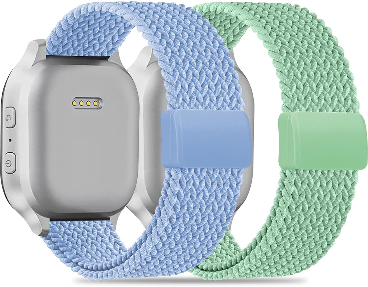 2 stuks magnetische gevlochten armband, compatibel met Xplora X6, zacht verstelbare nylon sportarmbanden voor Xplora X6 Play/X6 Pro Kids Smartwatch voor meisjes en jongens