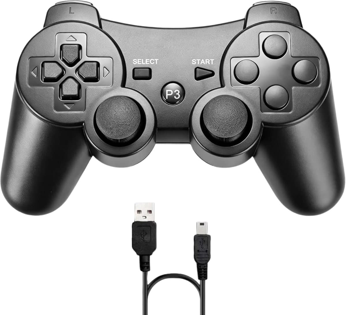 1X Joystick Bluetooth Controller Compatibel met PS3 en PC, Zwart