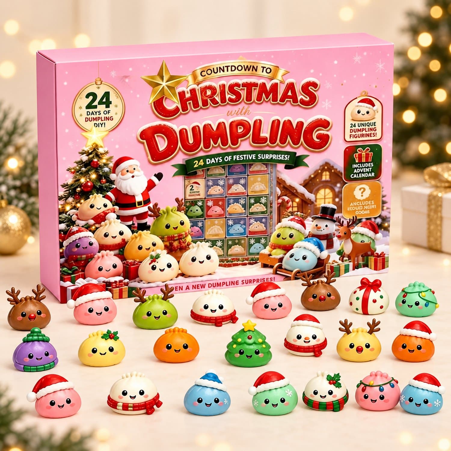 Ulisem - Christmas Squishies Advent Calendar 2027 - 24-Daagse Countdown Set - Stressbal Fidget Toys - Kerstcadeau Voor Volwassenen - Zachte Knijpfiguren Voor Kerstversiering